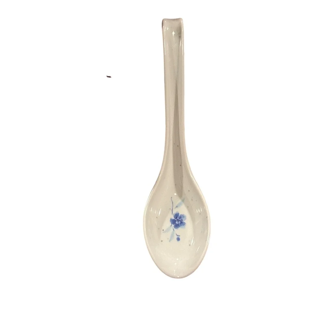 Flowerware Melamine Spoons Blue Floral Set of 3‎ Asian Soup Ramen Ladle